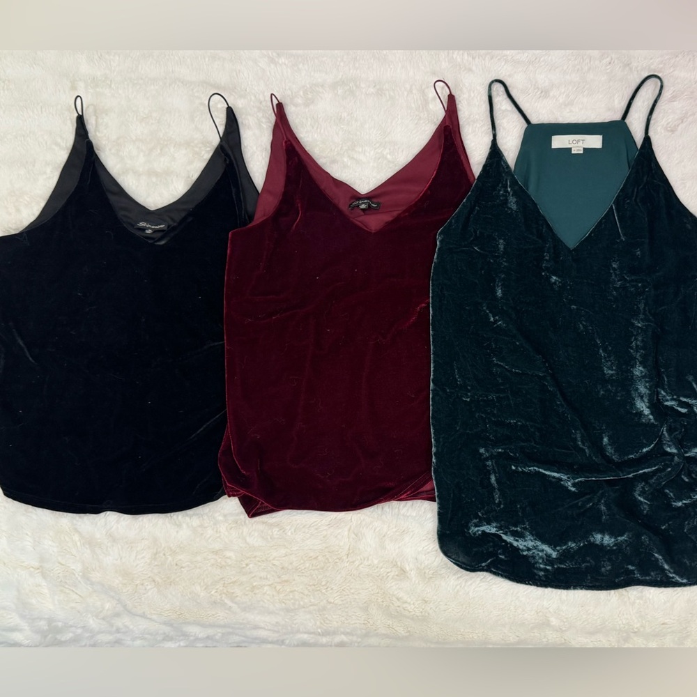 Shinestar Velvet Camisole Set - Burgundy and Black.
 LOFT Emerald Green - Picture 14 of 14